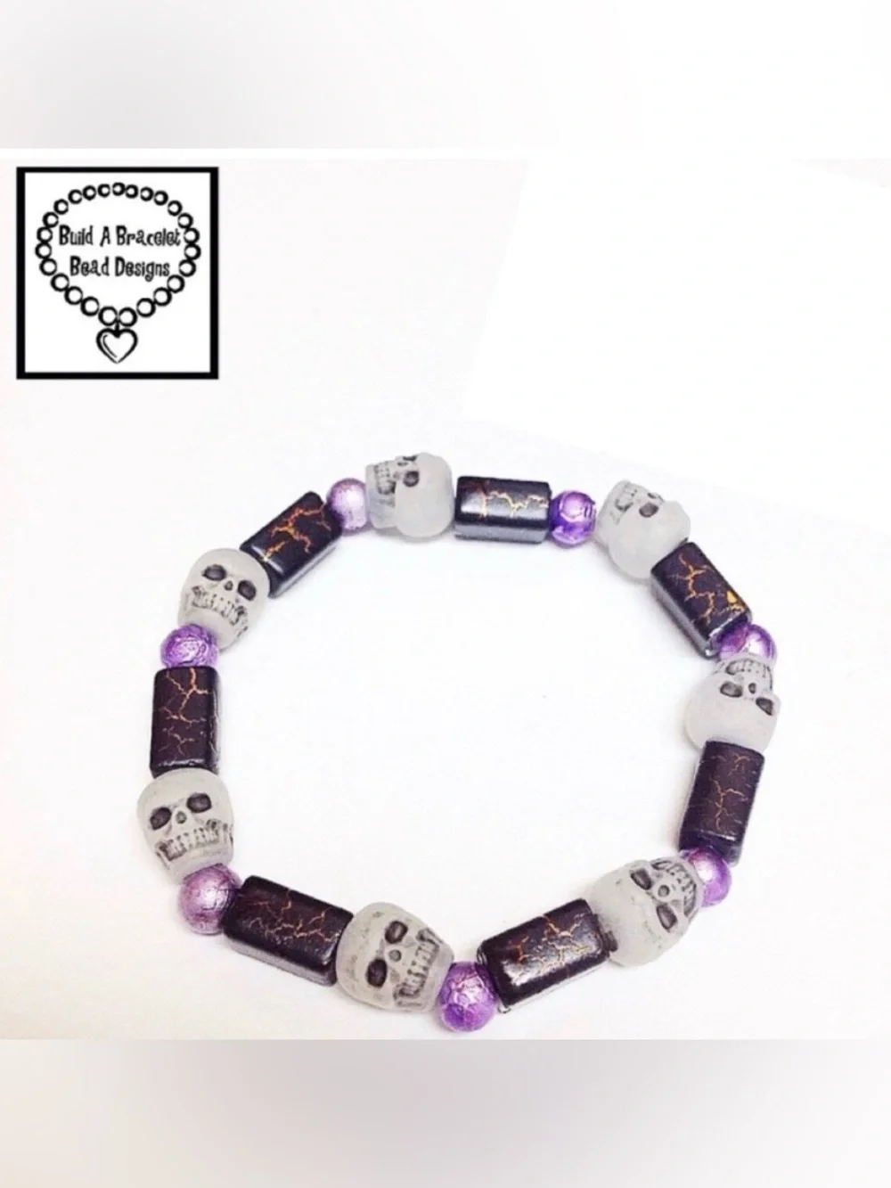 Handmade Unisex Spooky Skeleton Stretch Bracelet